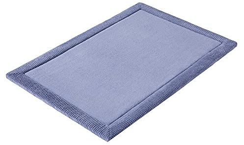 PANA® Memoryschaum Badematte (60 x 90 cm) • Flauschiger Badteppich aus weichen Mikrofasern • Mikrofaser Badvorleger • Rutschfester und waschbarer Duschvorleger • Farbe: Jeans Blau