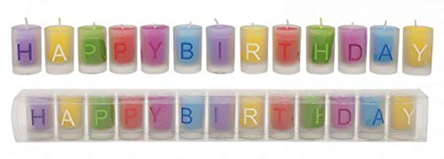 G.W. Geburtstags Kerzen Ambiente - 13er Set Teelichter im Glas, Aufschrift Happy Birthday,Geburtstags Kerze, toll jür jeden Kindergeburtstag