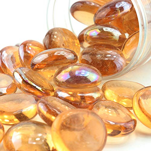 Deko Glas Nuggets Ø 2 cm - Farbe Sand/Dekosteine, Glassteine, Muggelsteine - 400 g