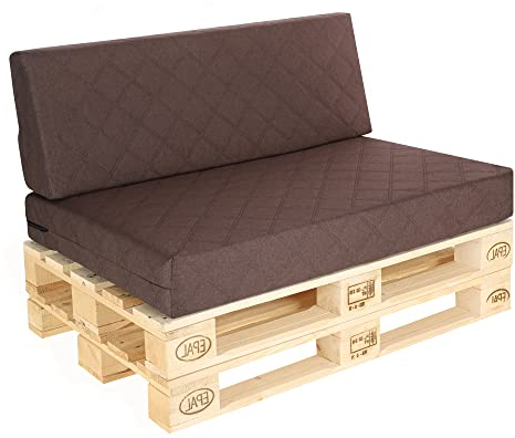 Pillows24 Palettenkissen 2-teiliges Set Palettenauflage Polster für Europaletten Hochwertige Palettenpolster Palettensofa Indoor & Outdoor Erhältlich Made in EU Braun
