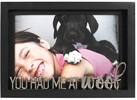 Malden International Designs You Had Me At Woof Bilderrahmen, Metall, 10 x 15 cm, Schwarz