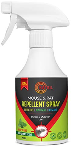 Ratkil Mouse Repellent Spray & Peppermint Oil Rat Repellent - Natural Alternative to Mouse Traps | 250ml