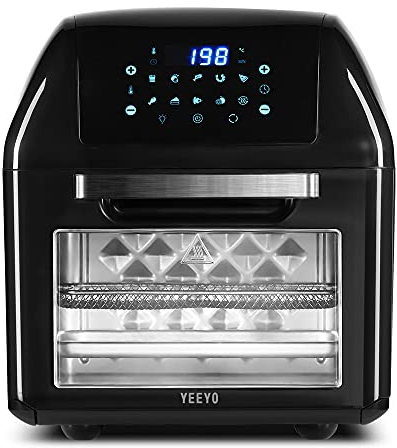 Friteuse à Air Chaud 12 Litres, 10 Programmes, Avec éCran LED, Pour Faire Frire, RôTir, DéShydrater, DéGeler, Inclus 7 Accessoires