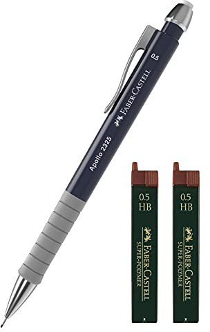 Faber-Castell - Apollo Druckbleistift (dunkelblau + Ersatzminen, 0,5 mm)
