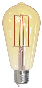 Müller-Licht Retro LED ST64 Kolbenform E27 Filament gold, 7W ersetzt 51W, nostalgisches warmweißes Licht (2000K) für ein gemütliches Ambiente, 650lm, dimmbar, 15000h Lebensdauer, 401080