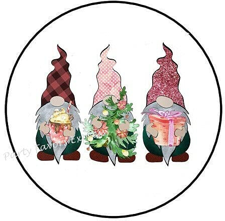 2cmØ 32-Stück! Aufkleber Sticker Briefumschlag-Siegel Post rund Christmas Gnomes Gnomes Weihnachts Wichtel Wichtel R769