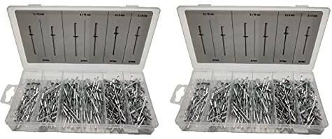 HMH-Shop Profi Nietzange Set 320/640 Stück Blindnieten feste Verbindung Pop Nietenzange Nieten Zange Blindnietenzange Sortiment Aufsätze 2,4/3,2/4,0/4,8mm (640 Blindnieten)