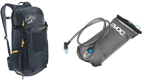 EVOC FR TRAIL BLACKLINE 20l Protektor Backpack für Bike-Touren & Trails HYDRATION BLADDER 1,5 Trinkblase für den Rucksack (Größe: M/L, Rückenprotektor, Lüftungssystem), Schwarz/Carbon Grau