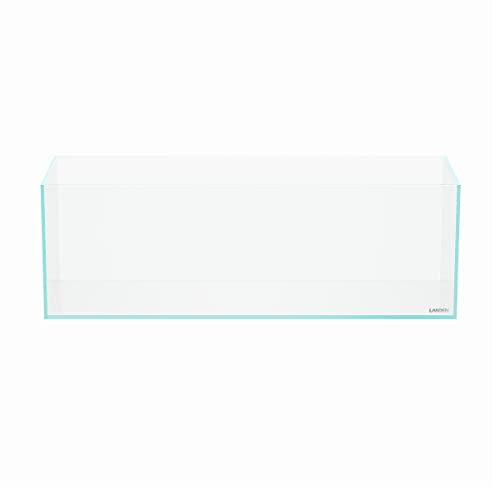 LANDEN 60 l Langer Aquarium-Tank, randlos, niedriges Eisen, 60 x 20 x 20 cm, 5 mm dick, mit schwarzer Nano-Schaum-Nivelliermatte im Lieferumfang enthalten