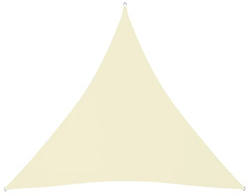 HOMIUSE Sonnensegel 4,5x4,5x4,5 m Segeltuch Sonnensegel Wasserdicht Strand Balkon Regenschutz Seilspannmarkise Dreieck Sonnenschutz Balkon Creme