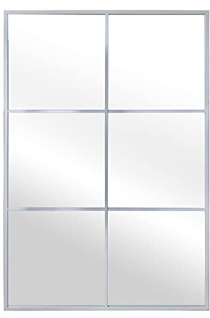 DRW Espejo de Pared Rectangular de Ventana en Metal Blanco 80x2x120cm