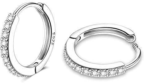 MILACOLATO 925 Sterling Silber Creolen für Damen Männer Zirkonia Knorpel Creolen Ohrringe Leichte Kleine Huggie Creolen Ohrringe