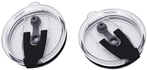 Vokowin 2 Pcs Reusable Flip Replacement Lids, Classic Clear Eco-Friendly, Non-Slip Replacements Splash Resistant, Leak Spill Proof and Straw Friendly for Tumbler Travel Cup (20 Oz) (K01-2)