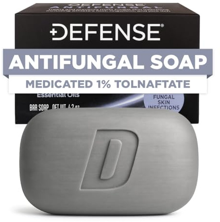 Defense Antifungal Bar Soap | Jock Itch, Ringworm, Athlete's Foot, Skin Fungus | Medicated Anti Fungal Treatment (One Bar, No Case)