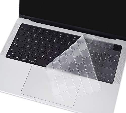 CaseBuy Premium Keyboard Cover for 2025 2024 2023 MacBook Air 15 inch M4 M3 M2 A2941 A3114 A3241 & Macbook Air 13 inch M4 M3 M2 A2681 A3113 A3240 EU Layout Keyboard Protector -Clear