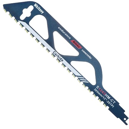 Lama per Sega a Gattuccio, 305 mm Lama per Sega Sciabola in Metallo Duro, Universale Lama per Sega a Mano per Tagliare Pietra Legno Mattoni Lastre di Cemento (S1243HM)