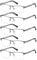EYECEDAR 5-Pack Reading Glasses Men Metal Half Frame Spring Hinges Gunmetal Rectangular Style Eyeglasses Readers 2.00