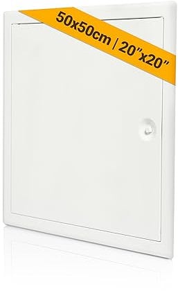 Proxinova 500x500mm Puertas de contadores Metálica con Cerradura de Llave, Puerta de Inspección Exterior, Tapa Cuadro Electrico, cables, medidores, tuberías, Queda al ras de la superficie