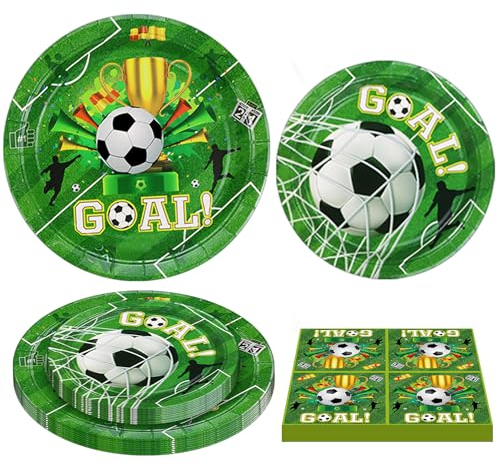INSPIREYEE 120 Pack Football Party Supplies Sports Theme Birthday Decorations Football Party Plates,Napkins Football Theme Set for Boys Sports Theme Birthday Decorations Serves 40 Guests