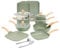 Kitchen Academy 17 Piece Non-Stick Pots and Pans Set, Induction Pan Set, Granite Non-Stick Saucepan Set, Green