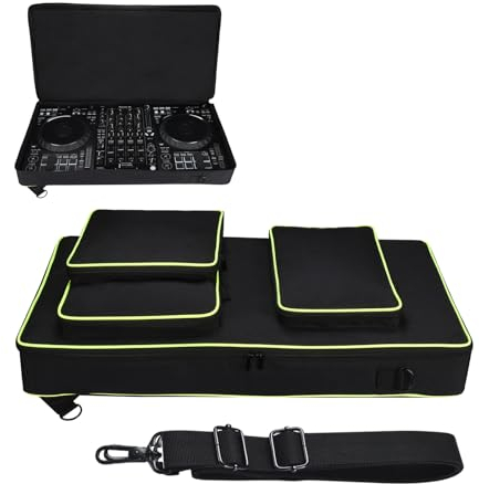 Aufbewahrungstasche kompatibel mit Pioneer DDJ-FLX10/1000SRT/1000 Disc-Player, multifunktionale Reise-Umhängetasche,Controller-Tasche, Schwarz