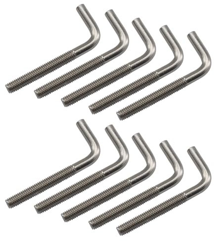 Pernos de fundación en forma de L M8 x 100 mm, acero inoxidable 304, tornillo de anclaje en ángulo recto, tornillo cuadrado largo