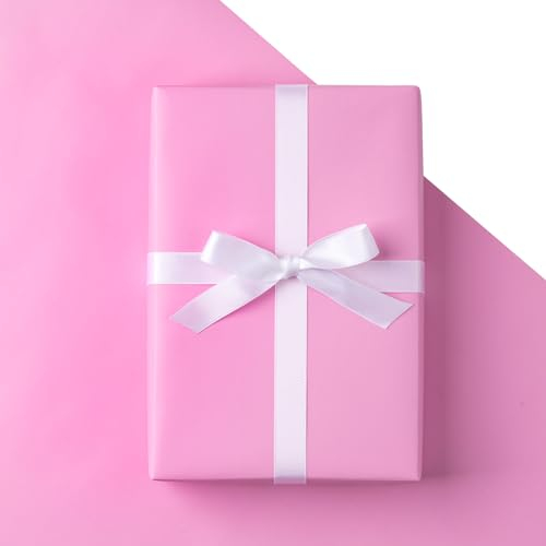 LeZakaa Pinke Geschenkpapierrolle – einfarbiges Papier für Geburtstag, Valentinstag, Muttertag, Urlaub – 43,2 cm x 32,8 Fuß (47,23 m²)