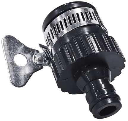 1 Piece Black Faucet Connector, Faucet Adapter, Faucet Adapter Garden Hose, Round Pipe Adapter, Black Faucet, Suitable for Kitchen, Bathroom, Toilet