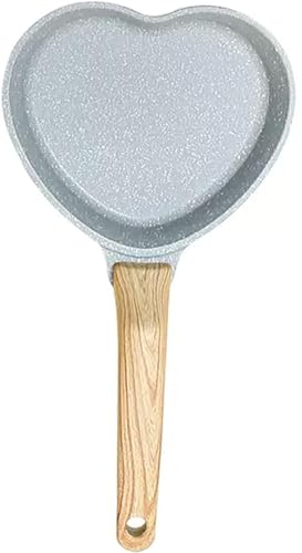 BPILOT Poêle à œufs au Plat en Forme de cœur, poêle à crêpes, revêtement antiadhésif recouvert de véritables Particules de Pierre, poêle à œufs adaptée à Tous Les Types de Feux, poêle à Induction,B