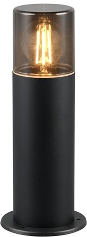 Trio Leuchten Außen Wegeleuchte Hoosic 524060132, Druckguss Aluminium Schwarz matt, Schirm Acryl rauchfarbig, exkl. 1x E27