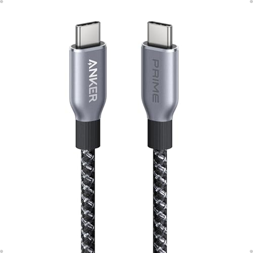 Anker Prime Cable USB C a USB C, Cable USB C de Carga Rápida de 240 W y 3 Pies, Nailon Trenzado Reciclado de Alta Durabilidad para iPhone 16/16 Pro/16 Pro Max/16 Plus, MacBook, iPad, Galaxy S24 y Más