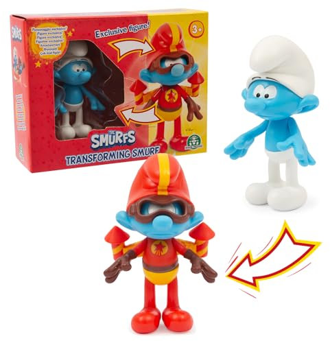 Giochi Preziosi I Puffi - Puffo Fifone, Il Personaggio Si Trasforma Come Nel Film, Articolato e Alto 10 cm, Con Accessori, per bambini a partire da 3 anni