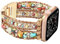 Wingoden Bracciale bohémien compatibile con cinturino Apple Watch da 49 mm/46 mm/45 mm/44 mm/42 mm con perline in pietra naturale per iWatch da donna e uomo Apple Watch serie Ultra
