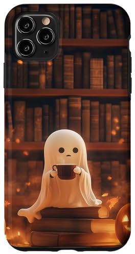 iPhone 11 Pro Max Ghost Drinking Tea Library Halloween Case