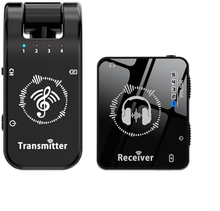 Advokingtap 2.4GHz Wireless In-Ear Monitor Set, batería recargable incorporada de iones de litio, transmisor versátil para sonido profesional en eventos en vivo
