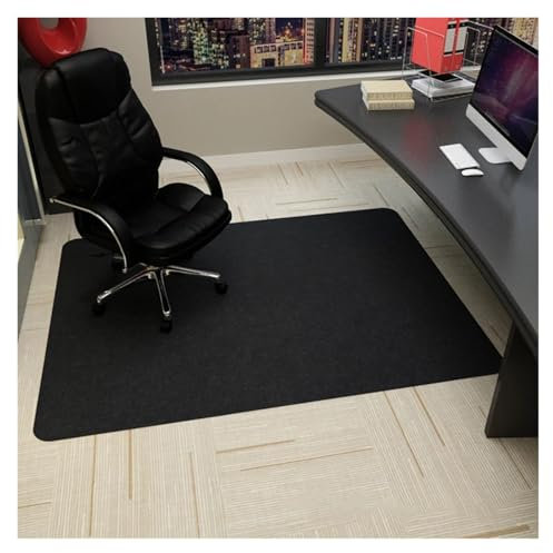 Bürostuhlmatten Kleberfreies, selbstklebendes Bürodrehstuhl-Pad, rutschfeste Holzschutz-Bodenmatte, Gaming-Stuhl-Schreibtisch-Fußpolster(Carbon Black,100x120cm)