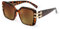 JM Vintage übergroße quadratische polarisierte Sonnenbrille für Frauen, Retro-Luxus große Sonnenbrille UV400 Tortoise