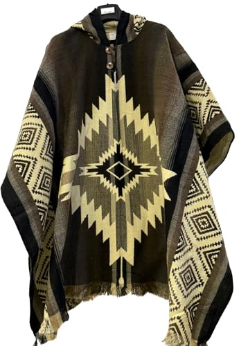 Gamboa Alpaka Poncho Herren - mit Kapuze | Weich, warm und bequem – Gute Passform für Alltag, Winter und Outdoor