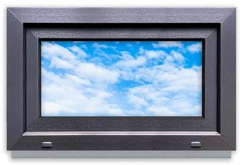 LORAC | Kunststofffenster Anthrazit-weiß 800x500mm, 80x50cm, kippbar, Standard-Fenster mit 2-fach Verglasung, energiesparend, Kellerfenster mit CE-Zertifikat, ideal für Wohnräume und Keller