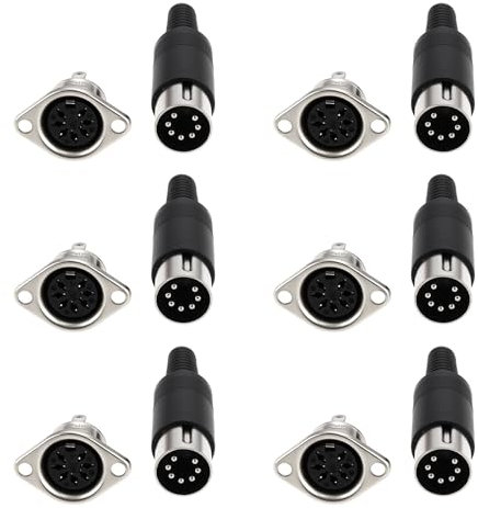 eMagTech 6 x 7-poliger DIN-Stecker, Buchse, Adapter, Lötfeld-Halterung für digitale Geräte, Videosignale, Gehäuse