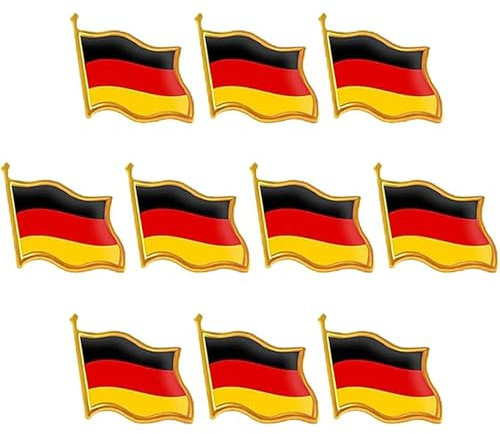 10 Stück Deutschland Fanartikel,Anstecker Pin,Pins,Deutschland Pin,Flaggen,Brosche,Flagge,Anstecknadel Metall Anstecknadel Souvenirs,Emaille Anstecker,Schlüsselanhänger,Fahnenpin,Nationale Abzeichen