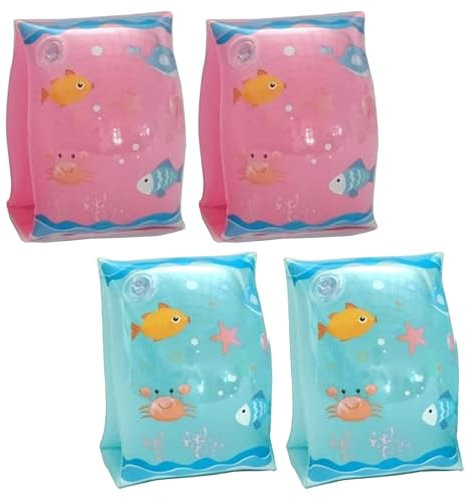 Sicignano | Braccioli Bambini, 3‑6 Anni, in Vinile, 25x15cm | Fantasie Colorate Assortite | Galleggianti Sicuri per Nuoto Mare Piscina (Mare)