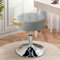 Ckaff Sgabello da Trucco, Sgabello Rotondo Girevole Regolabile in Altezza, Sgabello Basso da Bar Sgabello Toeletta Trucco, Sedia Cucina in Velluto per Camera da Letto Soggiorno Salone, Grigio chiaro