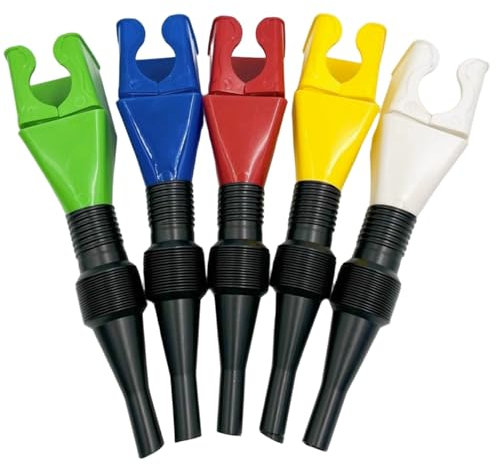 Embudos retráctiles flexibles de plástico para coche (5 unidades) para cambio de aceite, llenado de agua, gasolina y refrigerante.