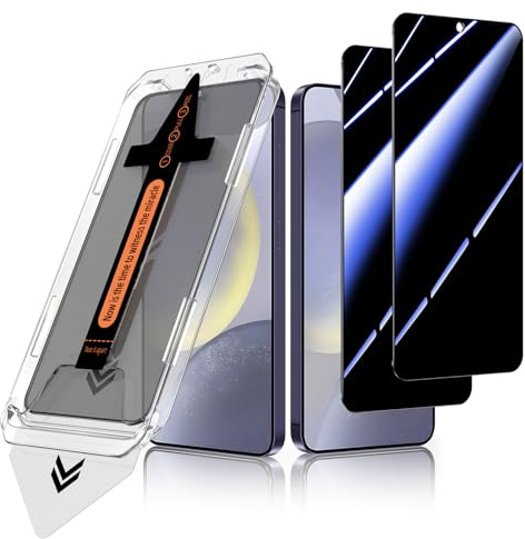 ZhuoFan Verre Trempé pour Samsung Galaxy S24 Anti Espion,Privacy Protection Ecran avec Outils de Dépoussiérage Automatique Dureté 10H Installation Facile Confidentialité Vitre Film,2 Pièces