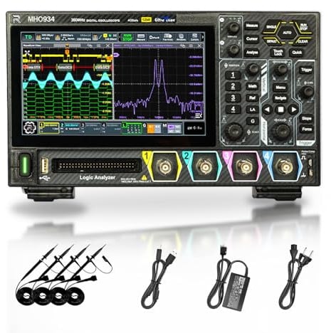 RIGOL MHO934 Digital Oscilloscope, 350MHz, 4+16CH, 4 GSa/s, 12-Bit | 12-bit high resolution, 4 GSa/s real-time sample rate, 500Mpts memory depth, 7 touch screen, professional lab grade