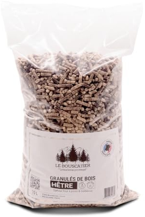 10L Granulés 100% Hêtre pour Barbecue & Four à Pizza, Pellets de Fumage Naturels, Haute Qualité, Arôme Bois Hêtre – Cuisson Grillades, Viande, Poisson & Pizza - Fabrication française