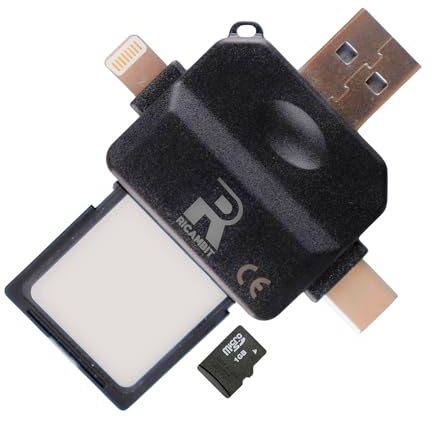 Lettore Schede SD MicroSD USB-C USB-A Lightning per Android PC Mac