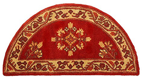 Minuteman International Vermillion Jardin Wool Hearth Rug, Half Round