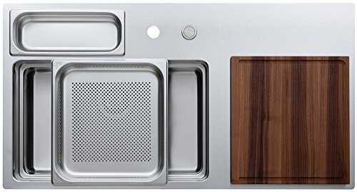Naber, waterstation® cubic 980. Einbauspüle, Edelstahl, Becken li.